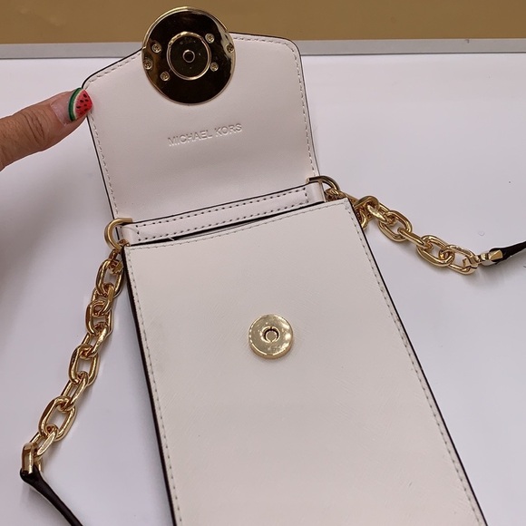 MICHAEL KORS Carmen NS Small Phone Crossbody Bag Optic White color - Picture 13 of 16